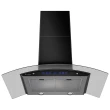 Coifa de Parede Gourmet Cadence 90cm Inox e Vidro Preto 220V